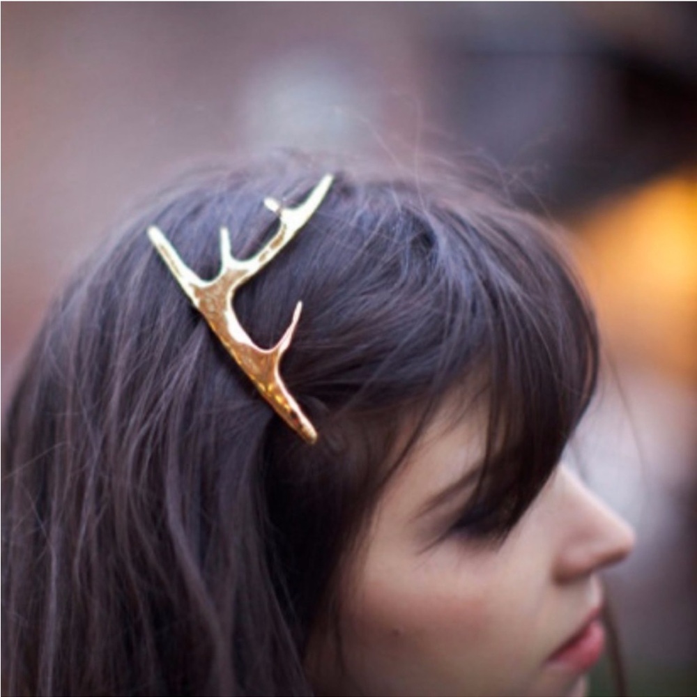 Gold Deer Antler Hair Clip